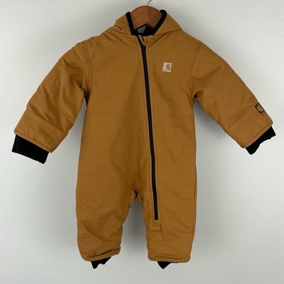 Carhartt Other - Carhartt Baby Khaki Insulated Snowsuit Size 12 Months